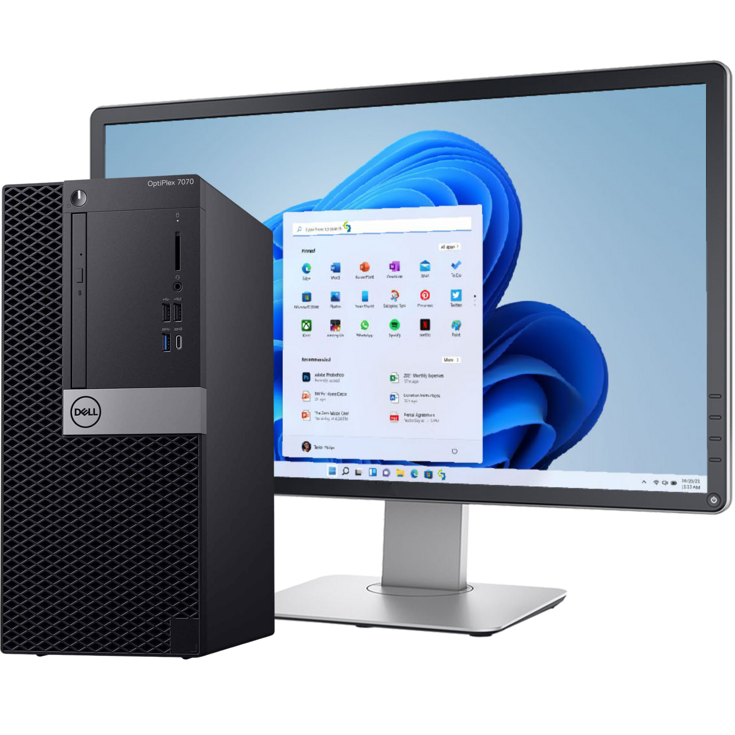 Dell OptiPlex 7070 Intel i7, 9th Gen Tower PC with 16GB Ram + 23" Monitor