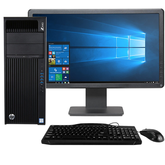 HP Z440 Workstation Intel Xeon Tower PC with 4GB GPU + 23" Monitor Desktop Computers