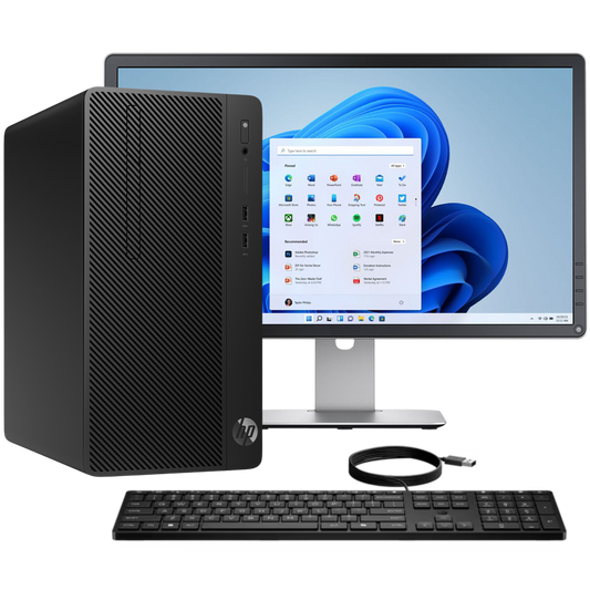 HP 290 G2 Intel i5, 8th Gen Microtower PC with Win 11 + 20" Monitor