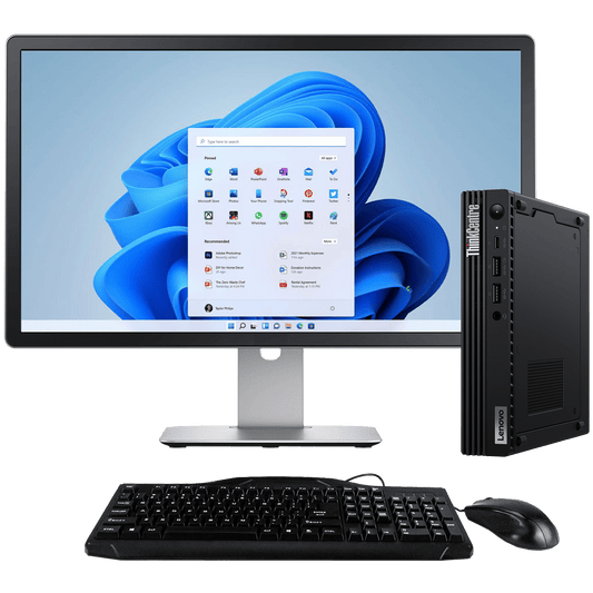 Lenovo ThinkCentre M70q Intel i5, 10th Gen Tiny PC with 23" Screen + 2 Year Warranty
