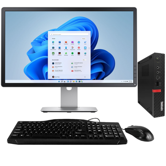 Lenovo ThinkCentre M720q Intel i5, 8th Gen Tiny PC with 20" Monitor Desktop Computers
