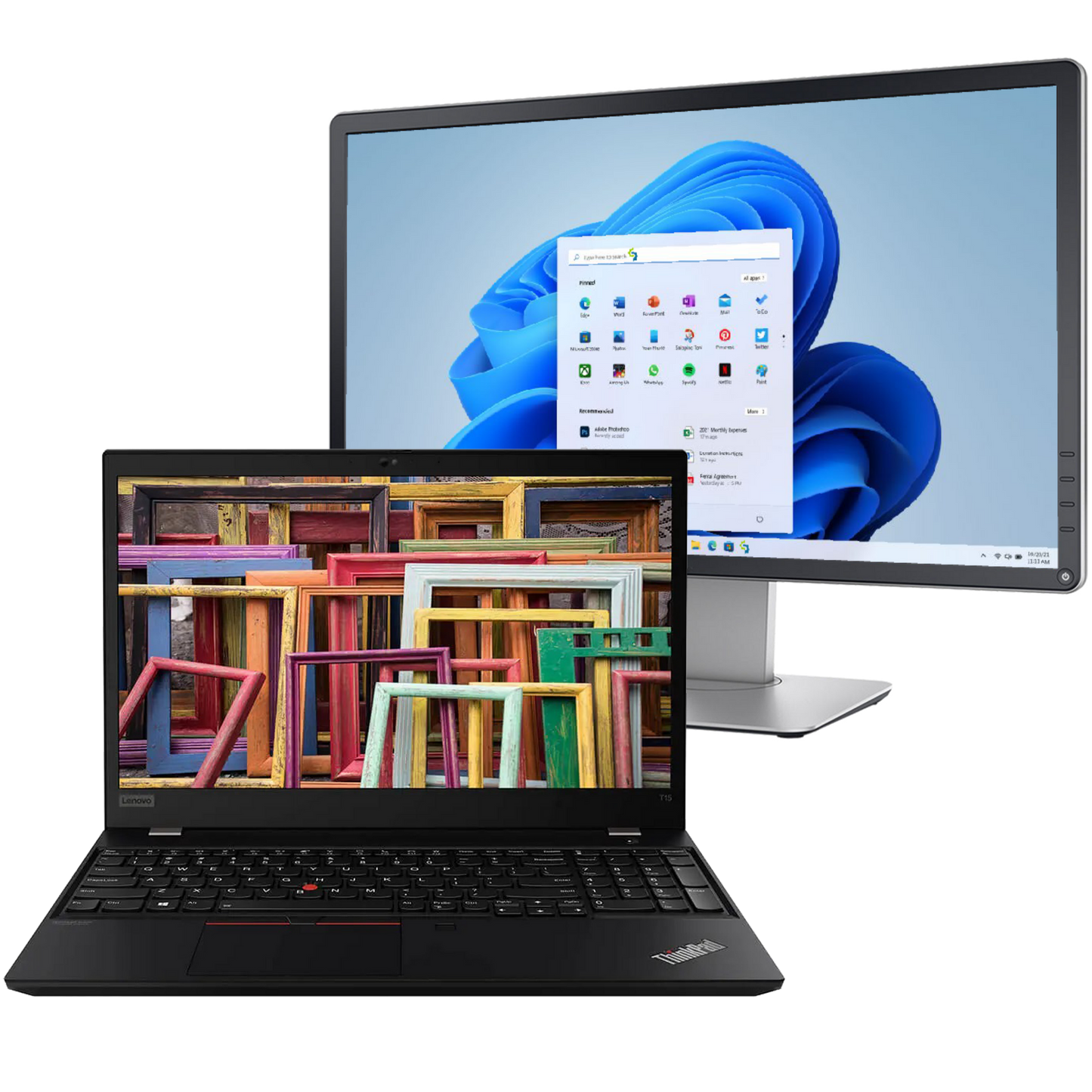 Lenovo ThinkPad T15 Intel Core i7, 10th Gen Laptop with 20" Monitor