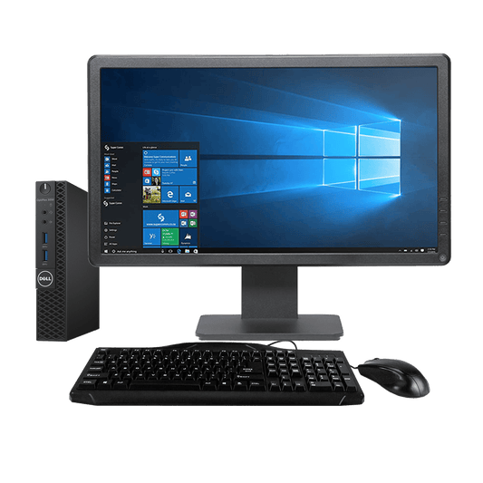 Dell Desktop Computers Dell OptiPlex 3050 Intel i5, 6th Gen USFF Desktop PC with 19" Monitor