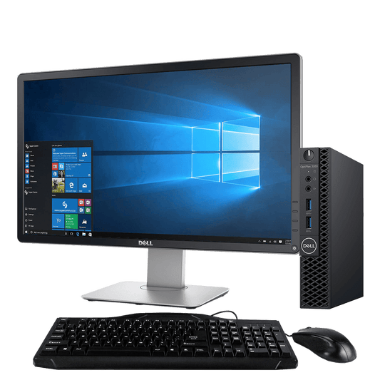 Dell Desktop Computers Dell OptiPlex 3060 Intel i5, 8th Gen Micro Desktop with 20" Monitor