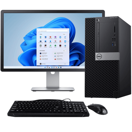 Dell Desktop Computers Dell OptiPlex 5070 Intel i3, 9th Gen Tower PC with 20" Monitor