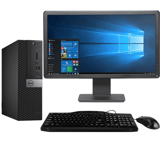 Dell Desktop Computers Dell OptiPlex 7050 Intel i5, 6th Gen SFF PC with 20" Monitor