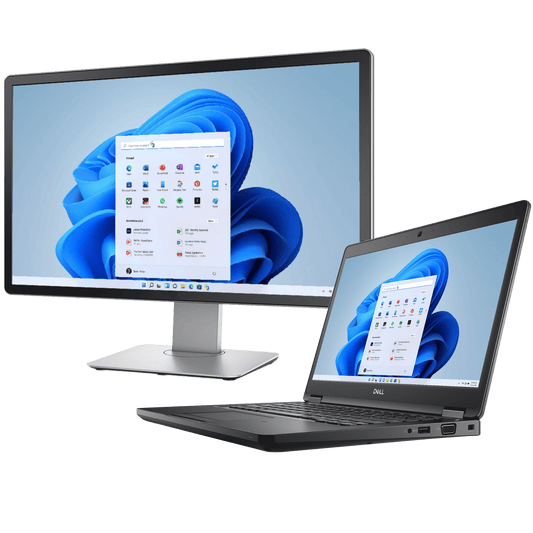 Dell Laptops - Refurbished Dell Latitude 5490 Intel i5, 8th Gen Laptop with Win 11 Pro + 19" Monitor