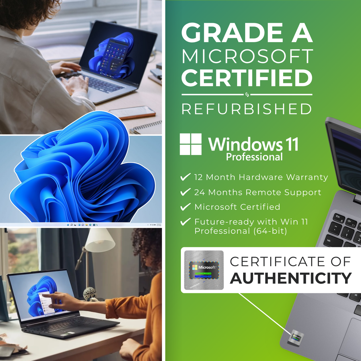 Dell Laptops - Refurbished Dell Latitude 5500 Intel i7, 8th Gen Laptop with NumPad + Win 11 Pro