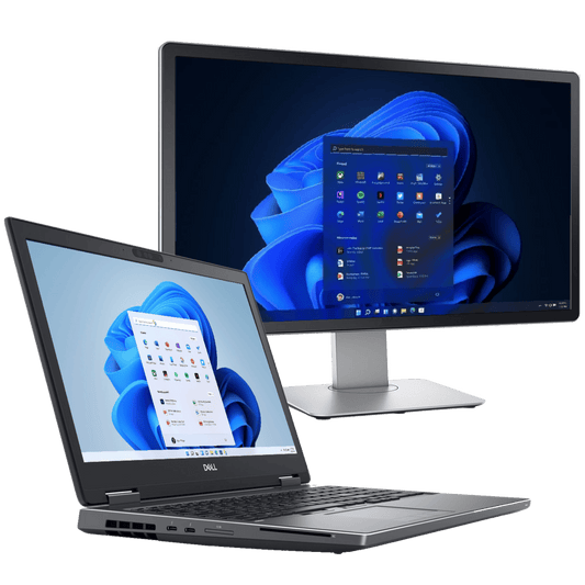 Dell Laptops - Refurbished Dell Precision 7530 Intel i7, 8th Gen Laptop Workstation with Dedicated Graphics + Monitor