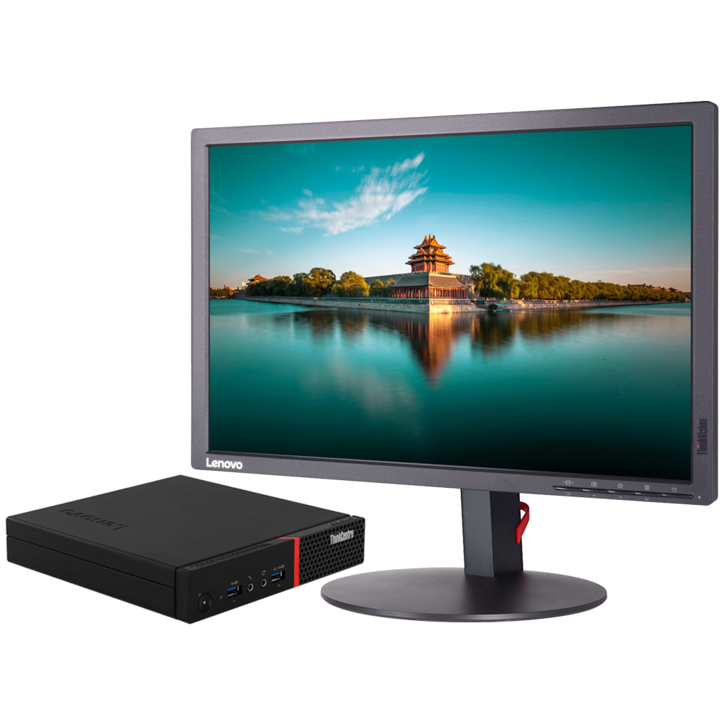 Lenovo ThinkCentre M900 Intel i5, 6th Gen USFF Desktop PC with 20" Monitor Desktop Computers
