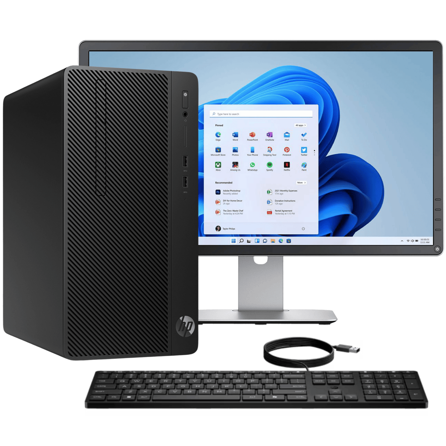 HP Desktop Computers HP 290 G2 Intel i5, 8th Gen Microtower PC with Win 11 + 20" Monitor