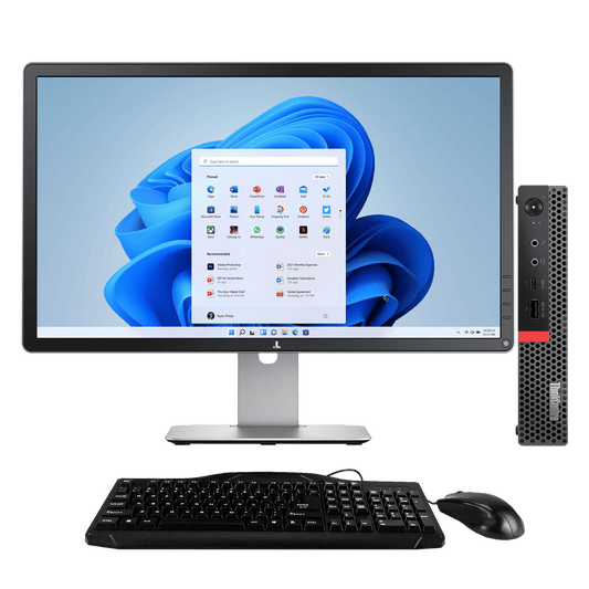 Lenovo Desktop Computers Lenovo ThinkCentre M920q Intel i5, 8th Gen Tiny PC with 20" Monitor