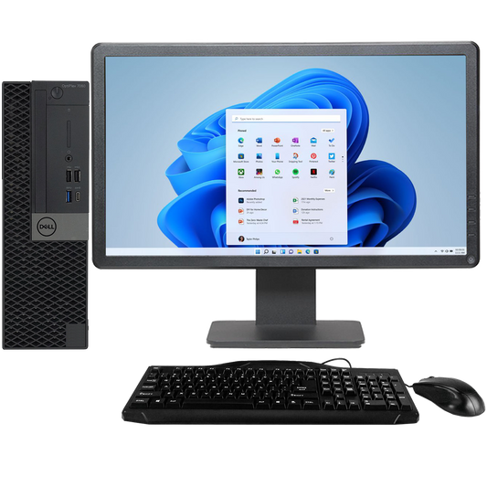 Dell OptiPlex GX7060 Intel i7, 8th Gen SFF Desktop PC with 20" Monitor Desktop Computers