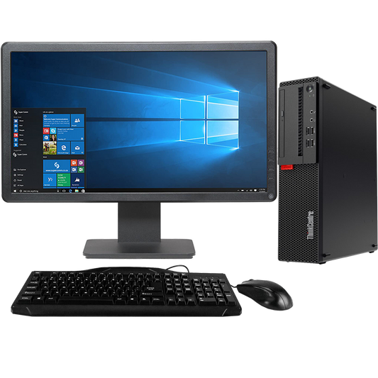 Lenovo ThinkCentre M910s - Intel i5, 6th Gen SFF Desktop PC with 20" Monitor Desktop Computers