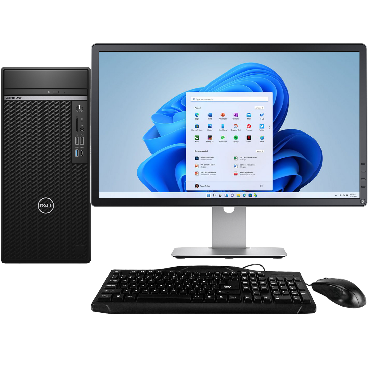 Dell OptiPlex GX7080 Intel i5, 10th Gen Tower PC with 24" Monitor