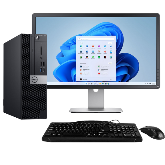 Dell OptiPlex 7070 Intel i5, 9th Gen SFF Desktop PC with 20" Monitor