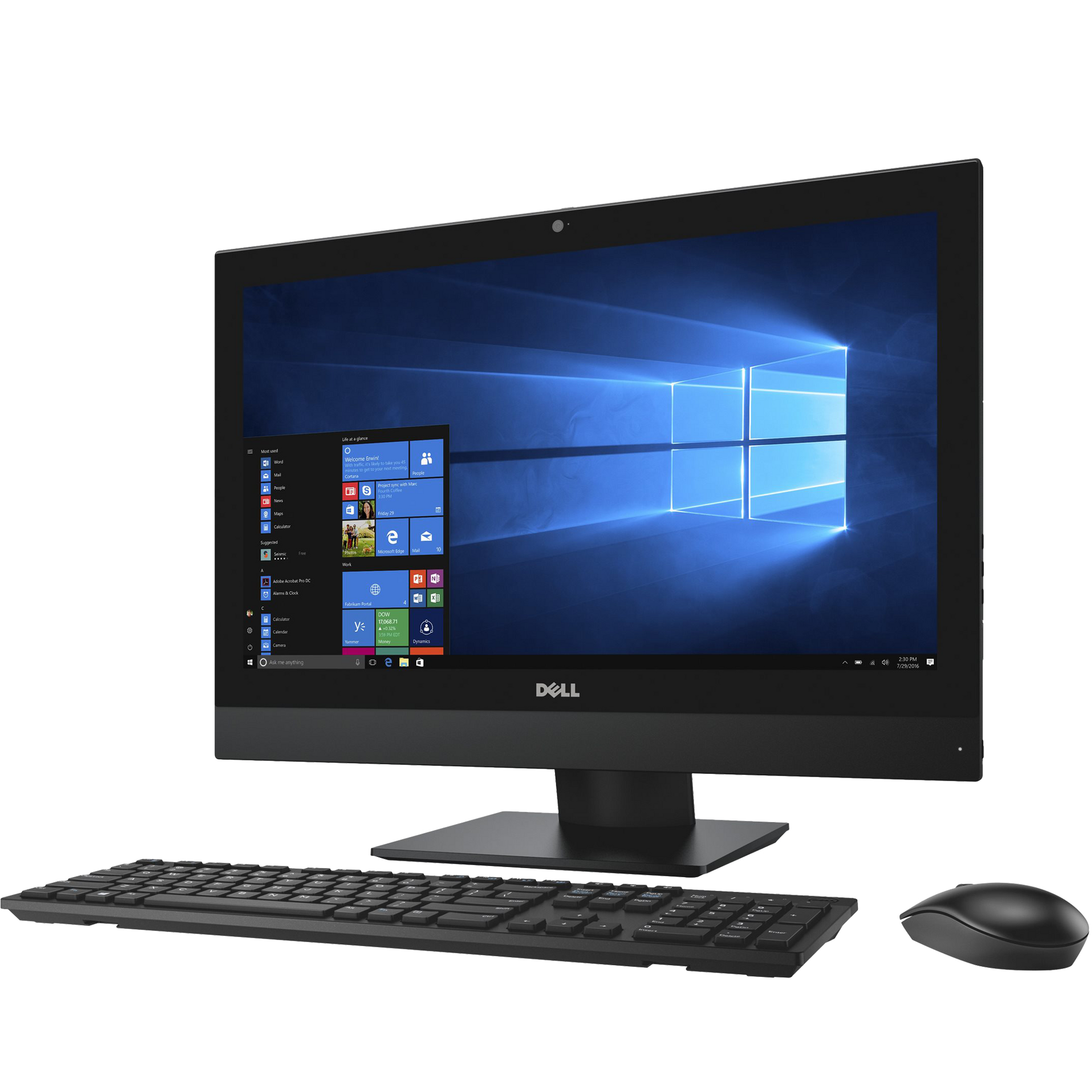 Dell OptiPlex 5250 All-in-One Desktop PC Front Right with Keyboard and Mouse