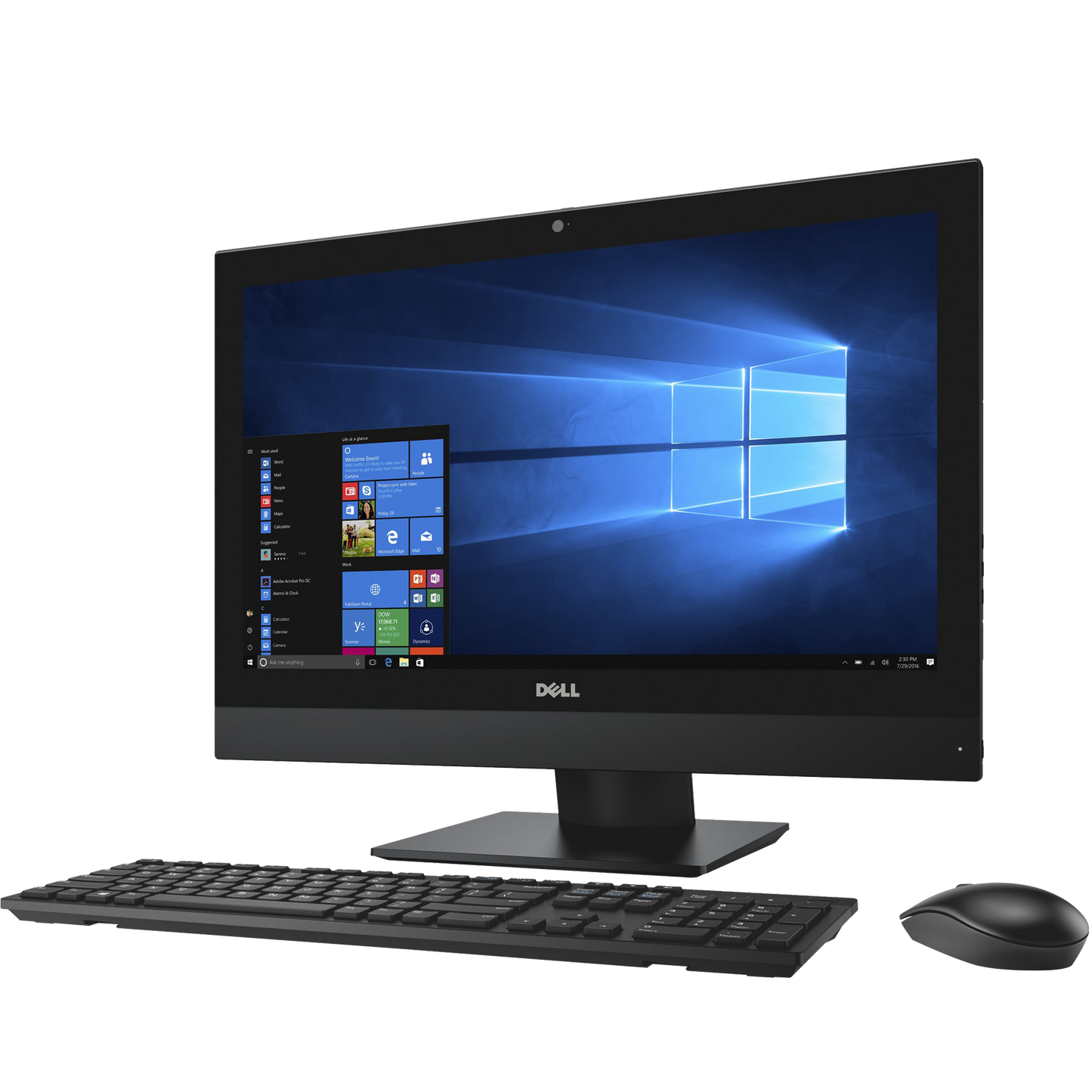 Dell OptiPlex 5250 All-in-One Desktop PC Front Right with Keyboard and Mouse