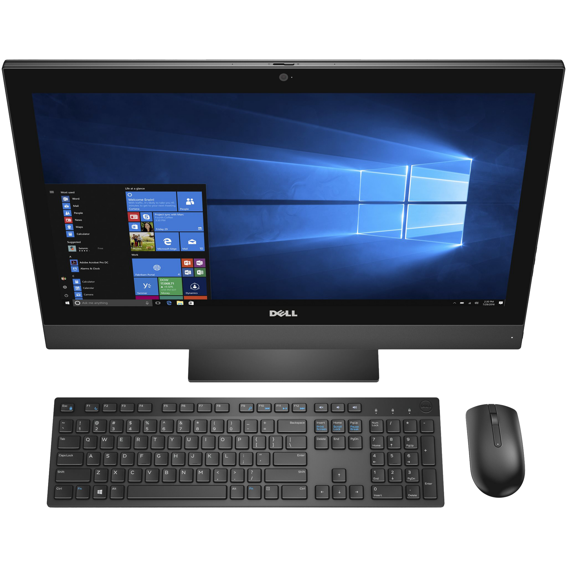 Dell OptiPlex 5250 All-in-One Desktop PC Front Top with Keyboard and Mouse