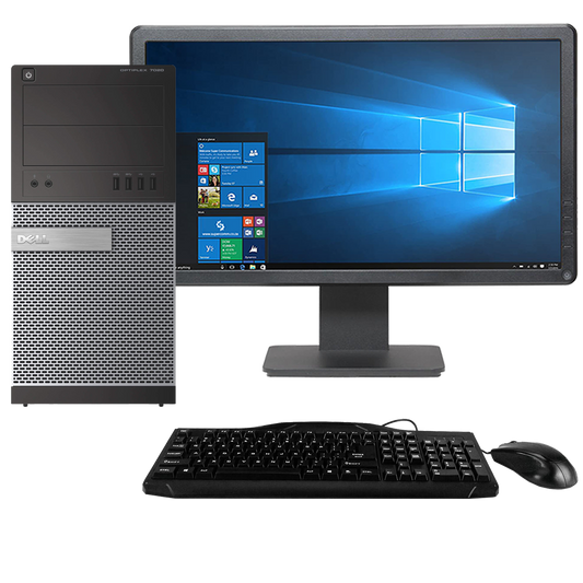 Dell OptiPlex GX7020 Intel i5, 4th Gen Tower PC with 19" Monitor Desktop Computers