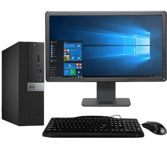 Dell OptiPlex GX7050 Intel i7, 6th Gen SFF PC with 16GB Ram with 20"Monitor Desktop Computers