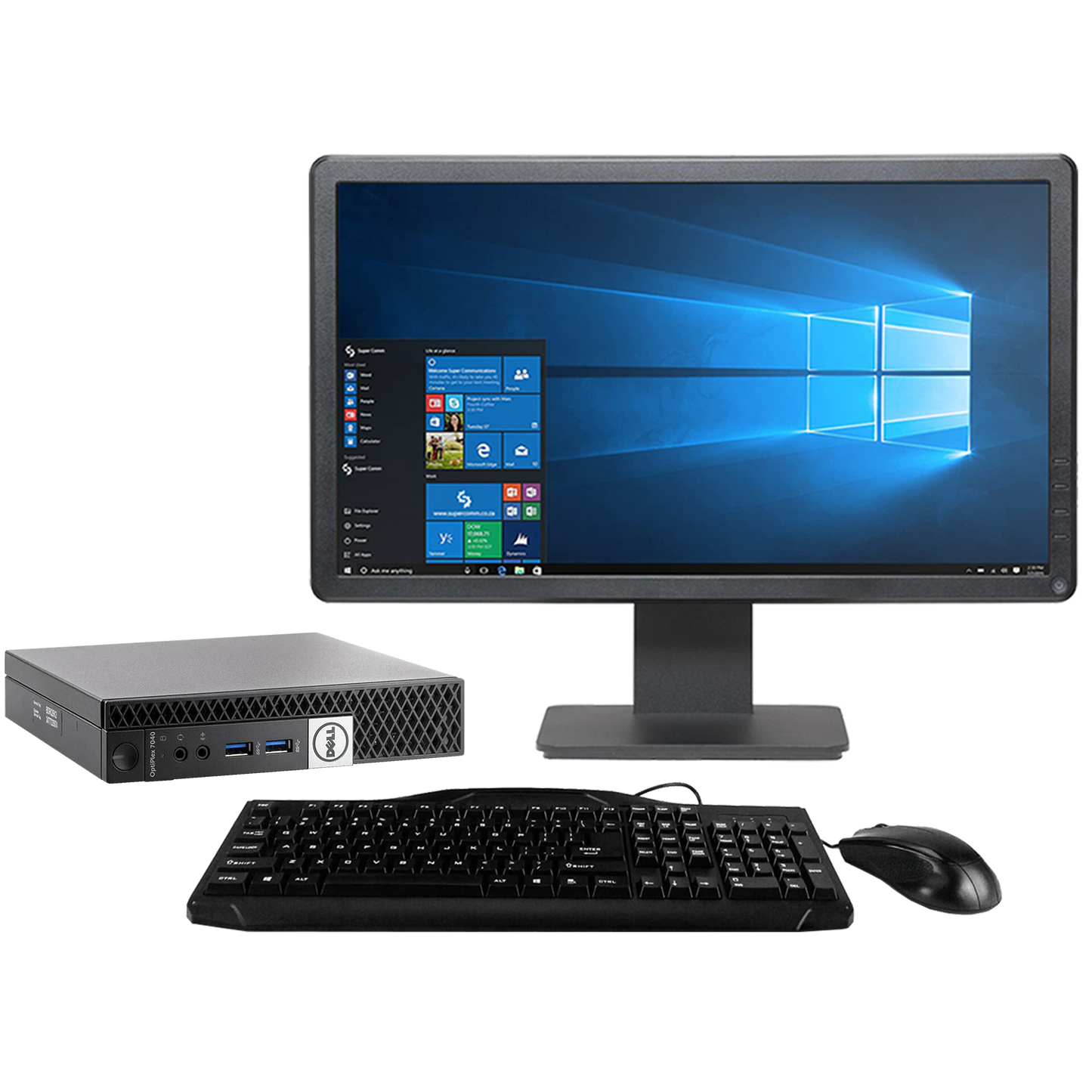 Dell OptiPlex 7040 Intel i7, 6th Gen Micro Desktop PC with 23" Monitor Desktop Computers