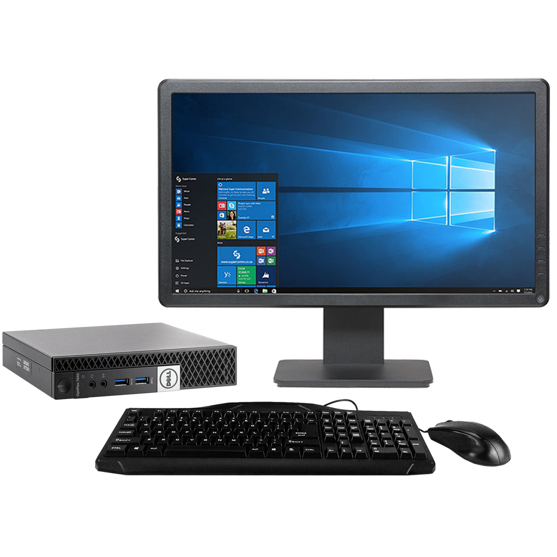 Dell OptiPlex 7040 Intel i7, 6th Gen Micro Desktop PC with 23" Monitor Desktop Computers