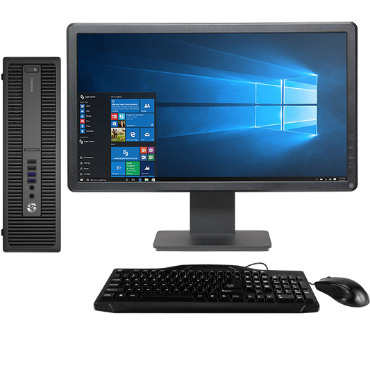 HP EliteDesk 800 G2 Intel i5, 6th Gen SFF Desktop PC with 20" Monitor Desktop Computers