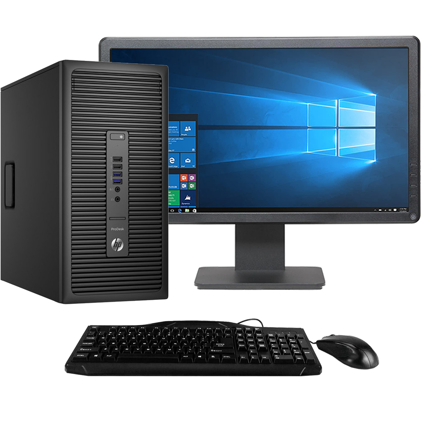 HP ProDesk 600 G1 Intel Core i5, 4th Gen Tower PC with 19" Monitor Desktop Computers