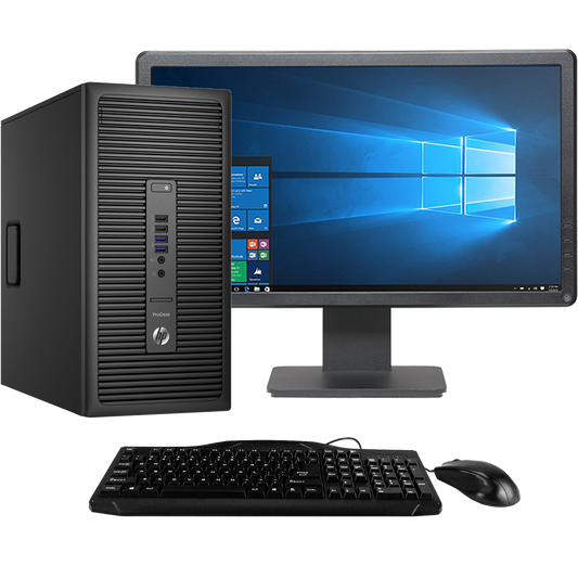HP ProDesk 600 G1 Intel Core i5, 4th Gen Tower PC with 19" Monitor Desktop Computers