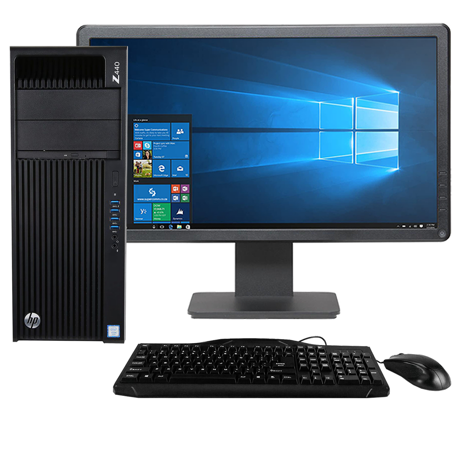 HP Z440 Workstation Intel Xeon Tower PC with 4GB GPU + 23" Monitor Desktop Computers