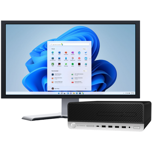 HP EliteDesk 705 G4 AMD Ryzen 5 PRO SFF Desktop PC with 19" Monitor