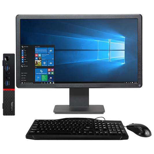 Lenovo ThinkCentre M700 Intel i3, 6th Gen Micro Desktop PC with 20" Monitor Desktop Computers