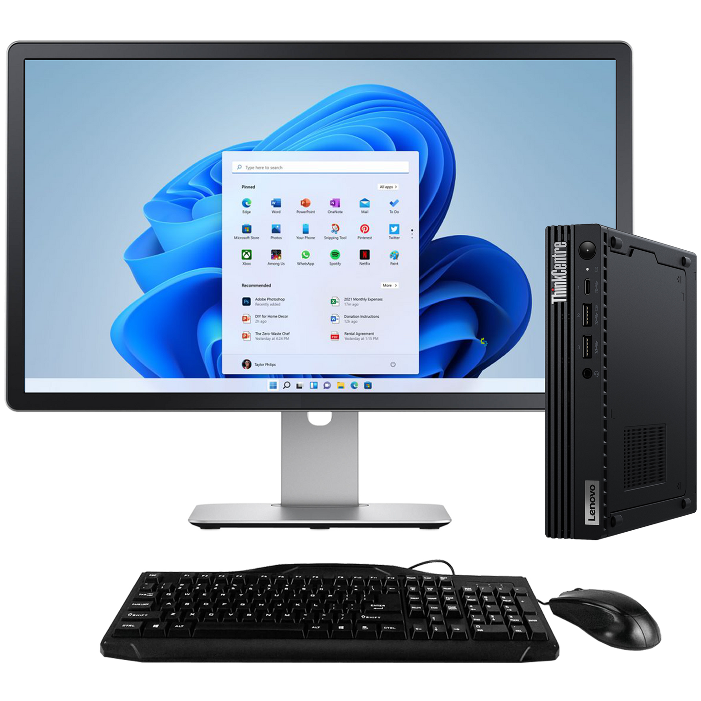 Lenovo ThinkCentre M70q Intel i5, 10th Gen Tiny PC with 23" Screen + 2 Year Warranty