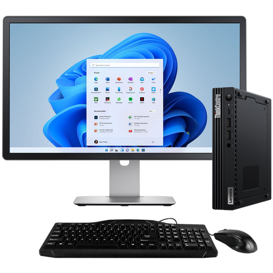 Lenovo ThinkCentre M70q Intel i5, 10th Gen Tiny PC with 23" Screen + 2 Year Warranty