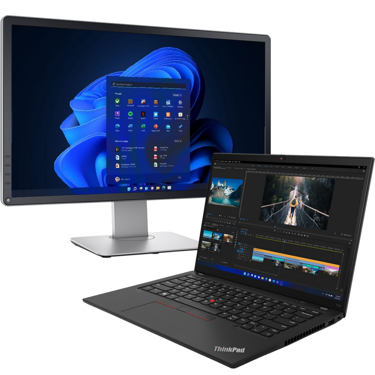 Lenovo ThinkPad T14 Ryzen 5 Pro Laptop with 16GB Ram + 20" Monitor
