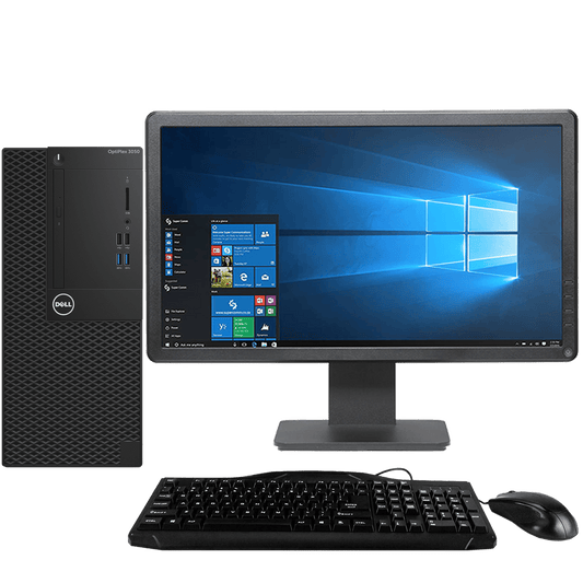 Dell Desktop Computers Dell OptiPlex 3050 Intel i5, 7th Gen Tower PC with 20" Monitor