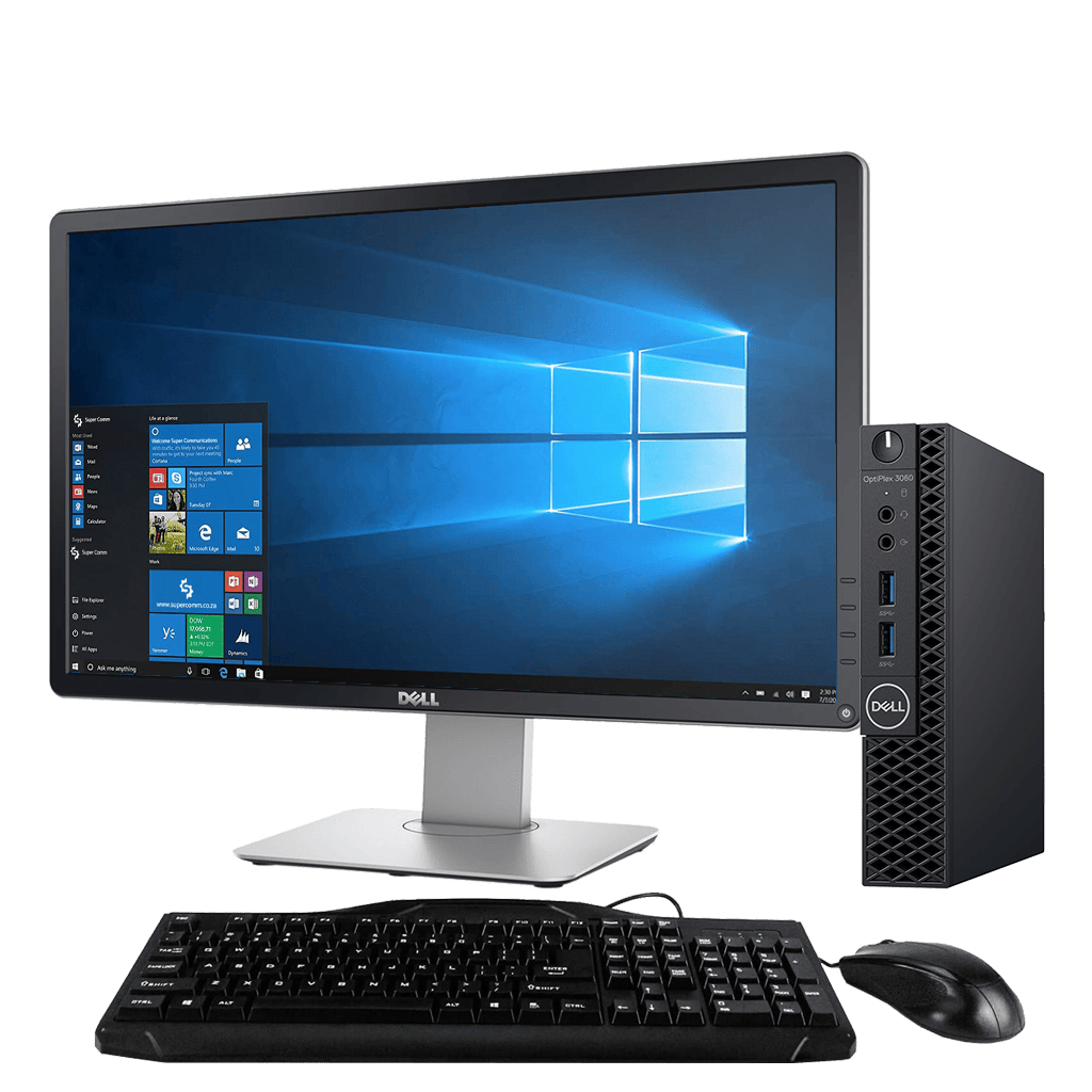 Dell Desktop Computers Dell OptiPlex 3060 Intel i5, 8th Gen Micro Desktop with 20" Monitor