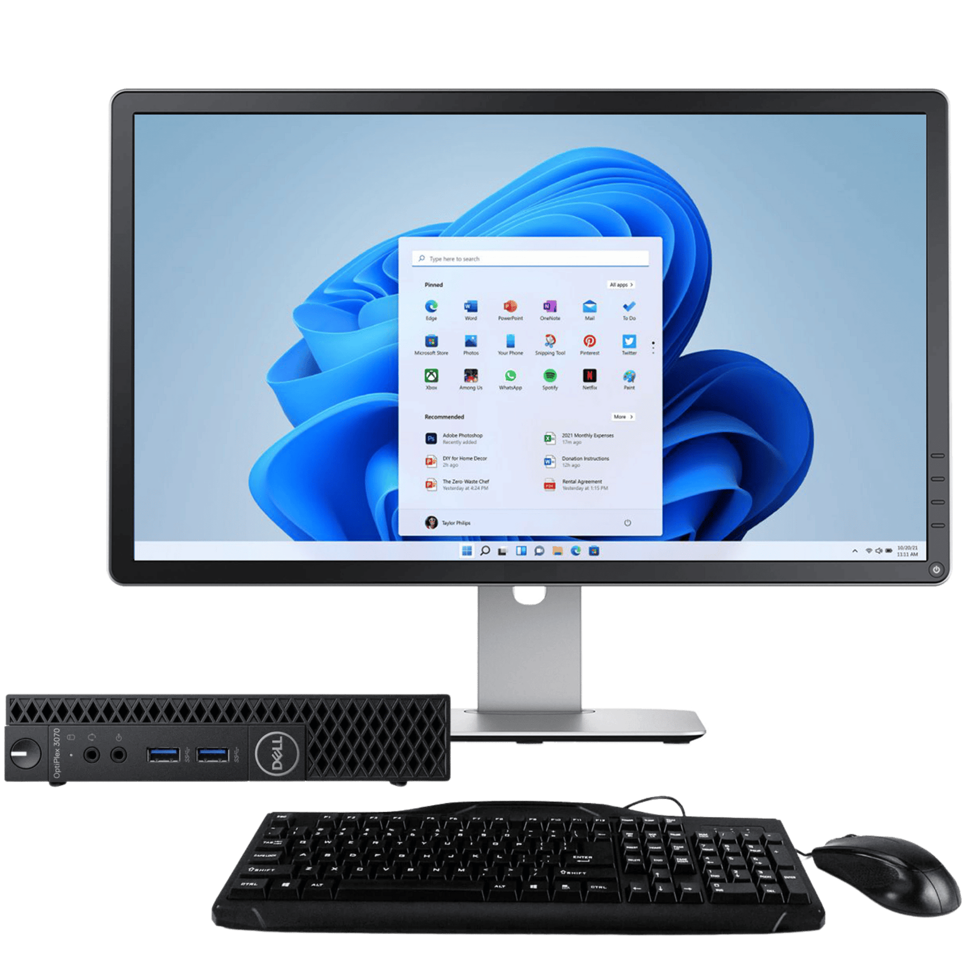 Dell OptiPlex 3070 Intel i5, 8th Gen USFF PC with 256GB SSD + 19