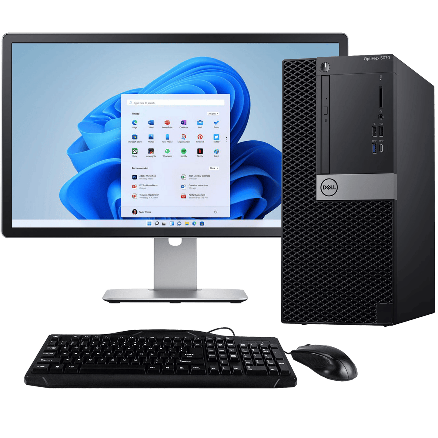 Dell Desktop Computers Dell OptiPlex 5070 Intel i3, 9th Gen Tower PC with 20" Monitor