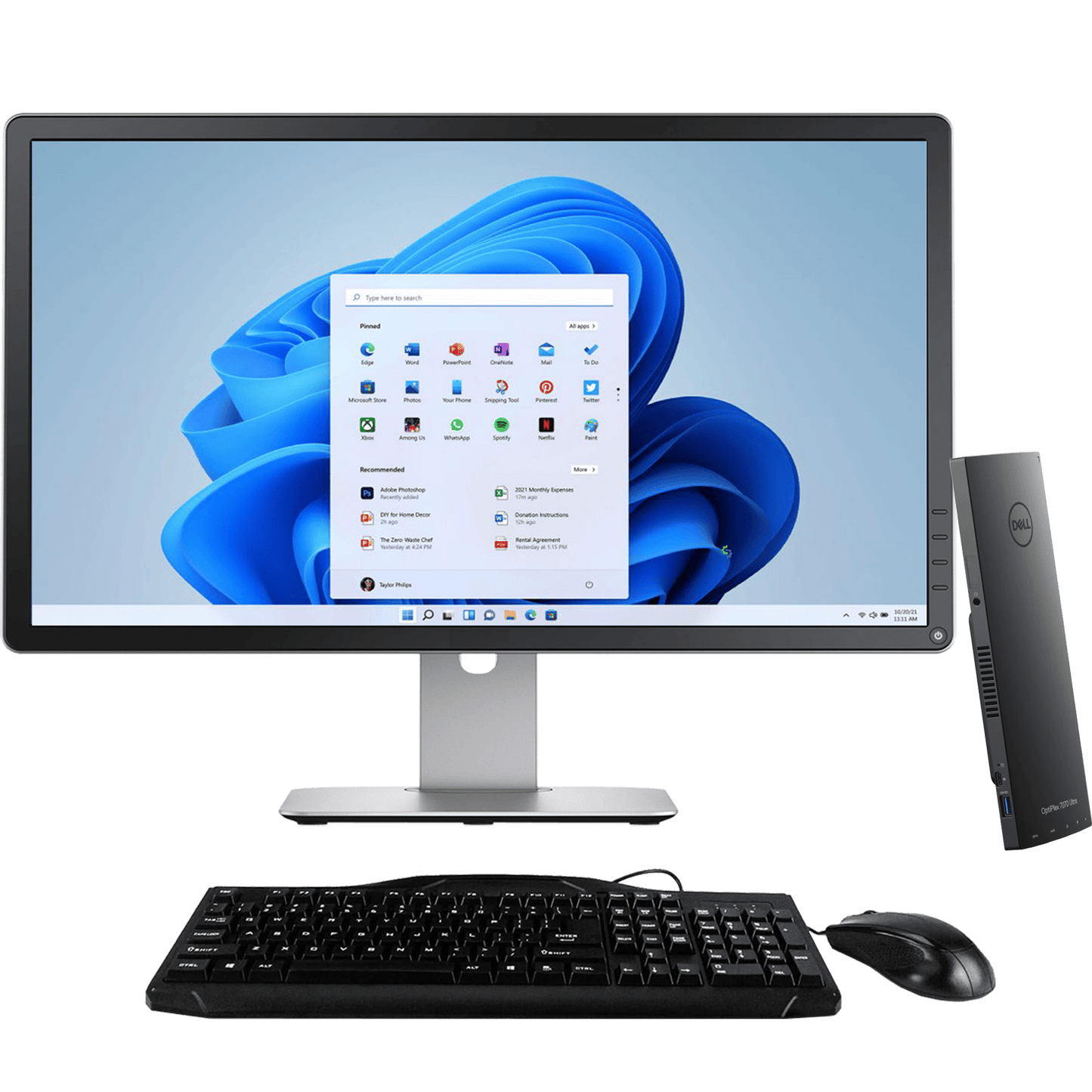 Dell Desktop Computers Dell OptiPlex 7070 Intel i7, 8th Gen Ultra Desktop PC with 16GB Ram + 20" Monitor