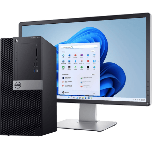 Dell Desktop Computers Dell OptiPlex 7070 Intel i7, 9th Gen Tower PC with 16GB Ram + 23" Monitor