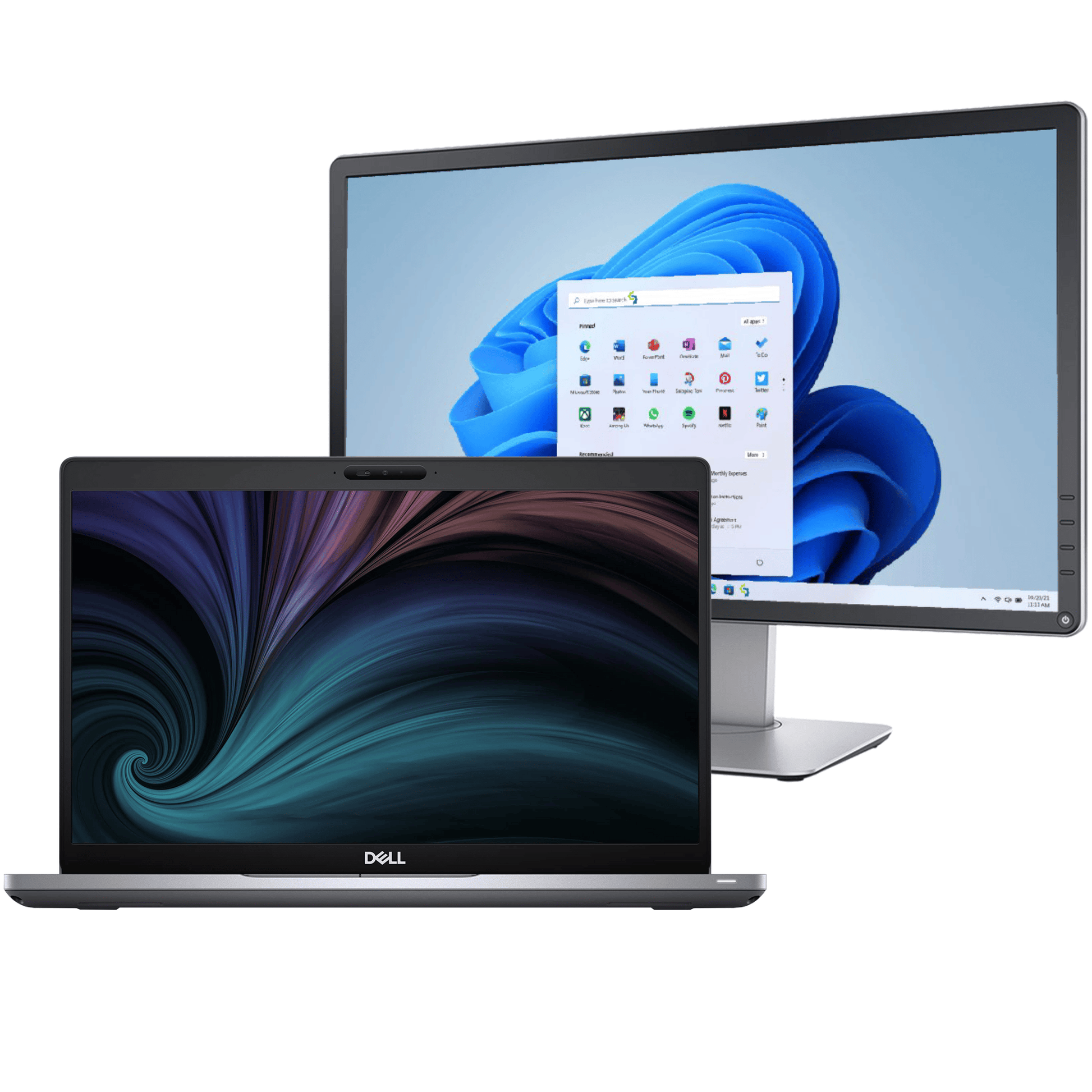 Dell Laptops - Refurbished Dell Latitude 5510 Intel i7, 10th Gen Laptop with 16GB, Win 11 + 22" Monitor