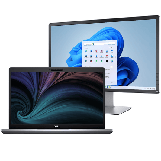 Dell Laptops - Refurbished Dell Latitude 5510 Intel i7, 10th Gen Laptop with 16GB, Win 11 + 22" Monitor