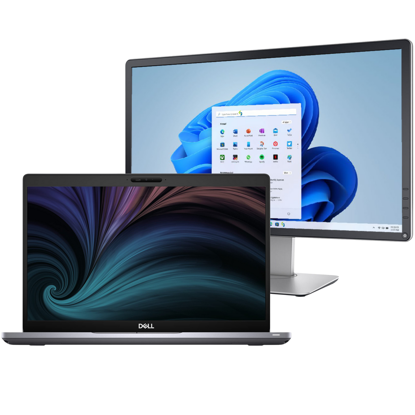 Dell Laptops - Refurbished Dell Latitude 5510 Intel i7, 10th Gen Laptop with 16GB, Win 11 + 22" Monitor