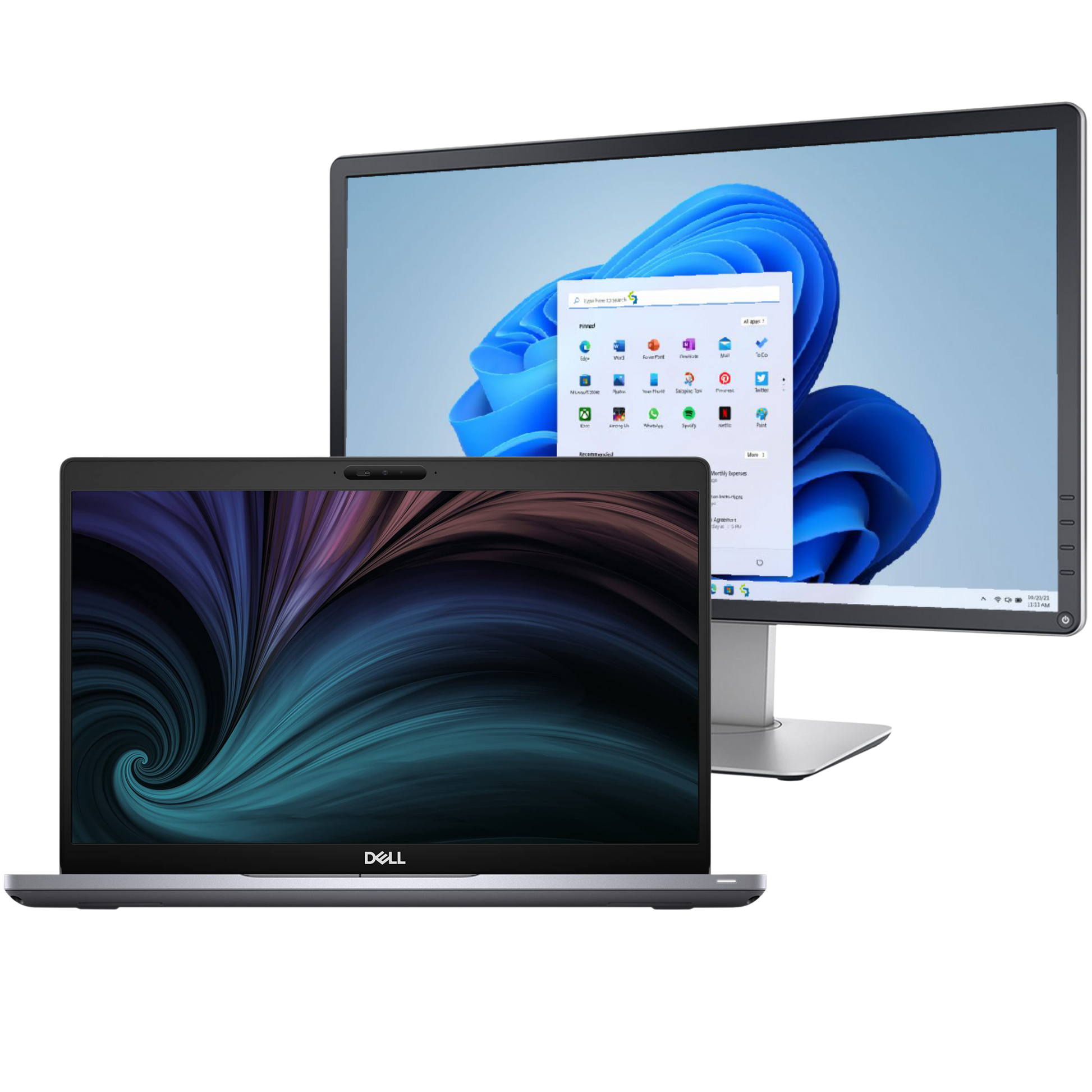 Dell Laptops - Refurbished Dell Latitude 5510 Intel i7, 10th Gen Laptop with 16GB, Win 11 + 22" Monitor