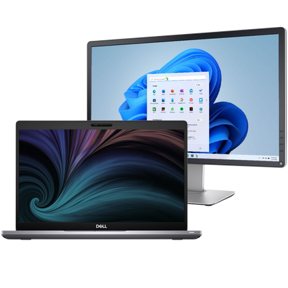 Dell Laptops - Refurbished Dell Latitude 5510 Intel i7, 10th Gen Laptop with 16GB, Win 11 + 22" Monitor