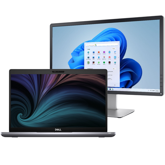 Dell Laptops - Refurbished Dell Latitude 5510 Intel i7, 10th Gen Laptop with 16GB, Win 11 + 22" Monitor