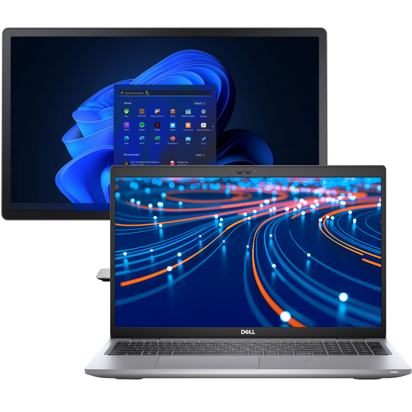 Dell Laptops - Refurbished Dell Latitude 5520 Intel i7, 11th Gen Laptop with 16GB + 20" Monitor