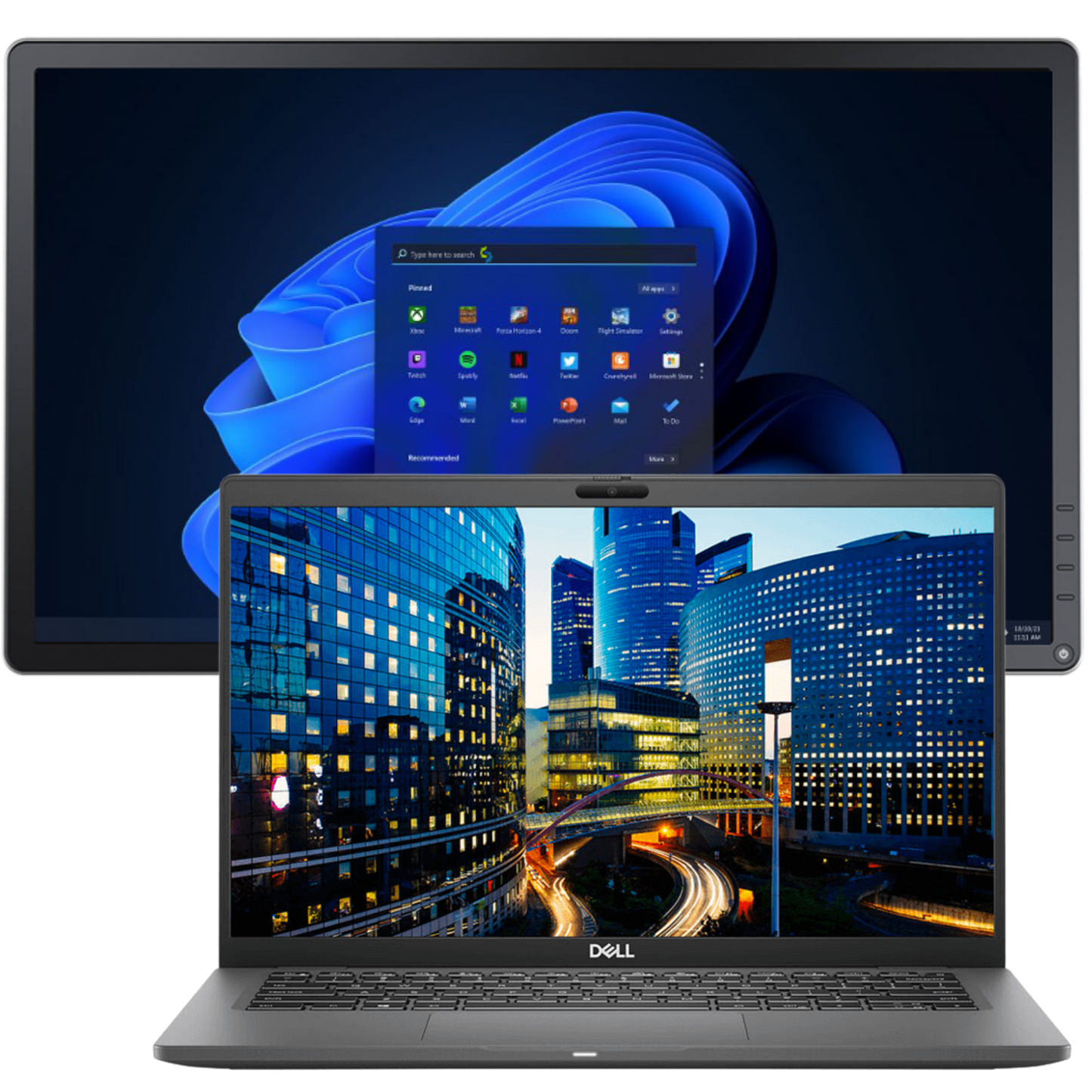 Dell Laptops - Refurbished Dell Latitude 7410 Intel i7, 10th Gen Laptop with 8GB Ram + 19" Monitor